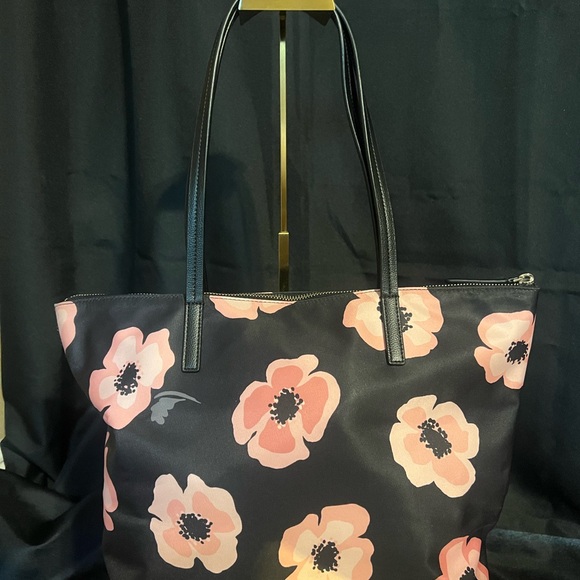 Kate Spade New York Black Floral Tote Bag EUC - Picture 7 of 16